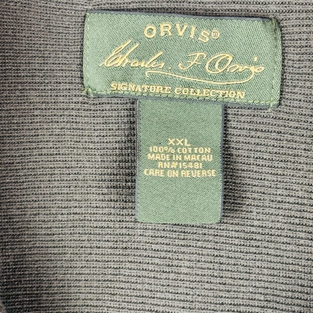 EUC Orvis Men's Olive Green 1/4 Zip-Up Mock Neck Sweater Sz XXL - Picture 3 of 8